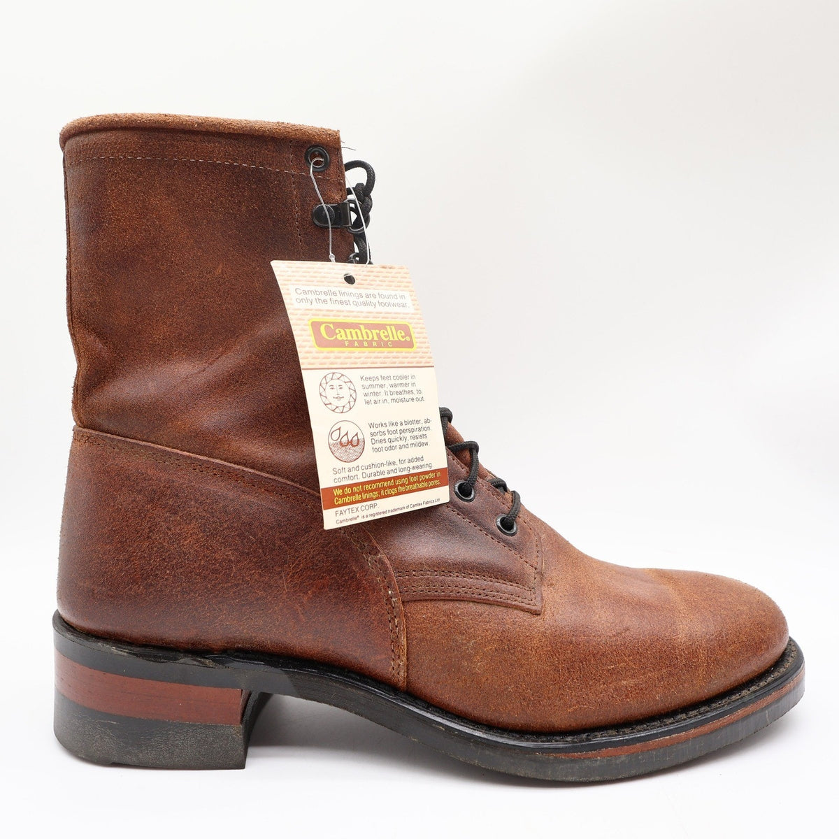 Wrangler Vintage 90s Lace Roper Boots Mens 10.5 Brown Leather NWT - take2supply