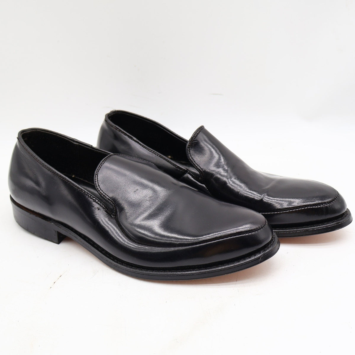 Vintage Cedar Crest Black Leather Moc Toe Slip-On Dress Shoes Boys' 14 Deadstock