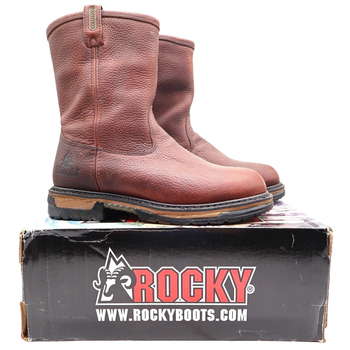 Rocky IronClad 5685 10-Inch Waterproof Pull-On Work Boots Men's 11W Brown NWT