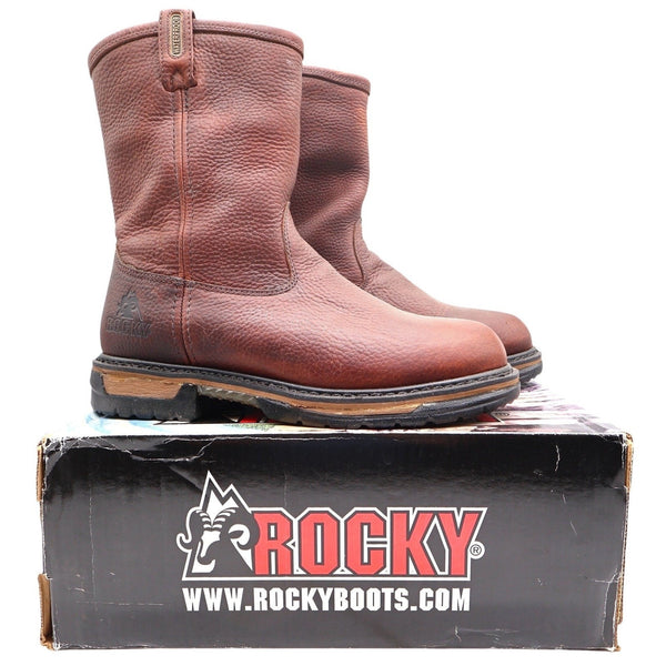 Rocky IronClad 5685 10-Inch Waterproof Pull-On Work Boots Men's 11W Brown NWT