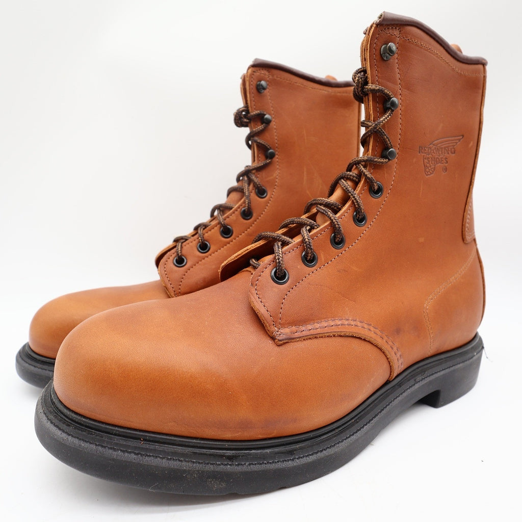 Red Wing 942 Comfort Force Boots Mens 9.5 D Tan Leather Deadstock NWT USA Made