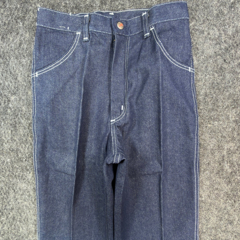 Maverick Vintage 70s Jeans Youth 16 Blue Dark Wash Flare Slim Deadstock