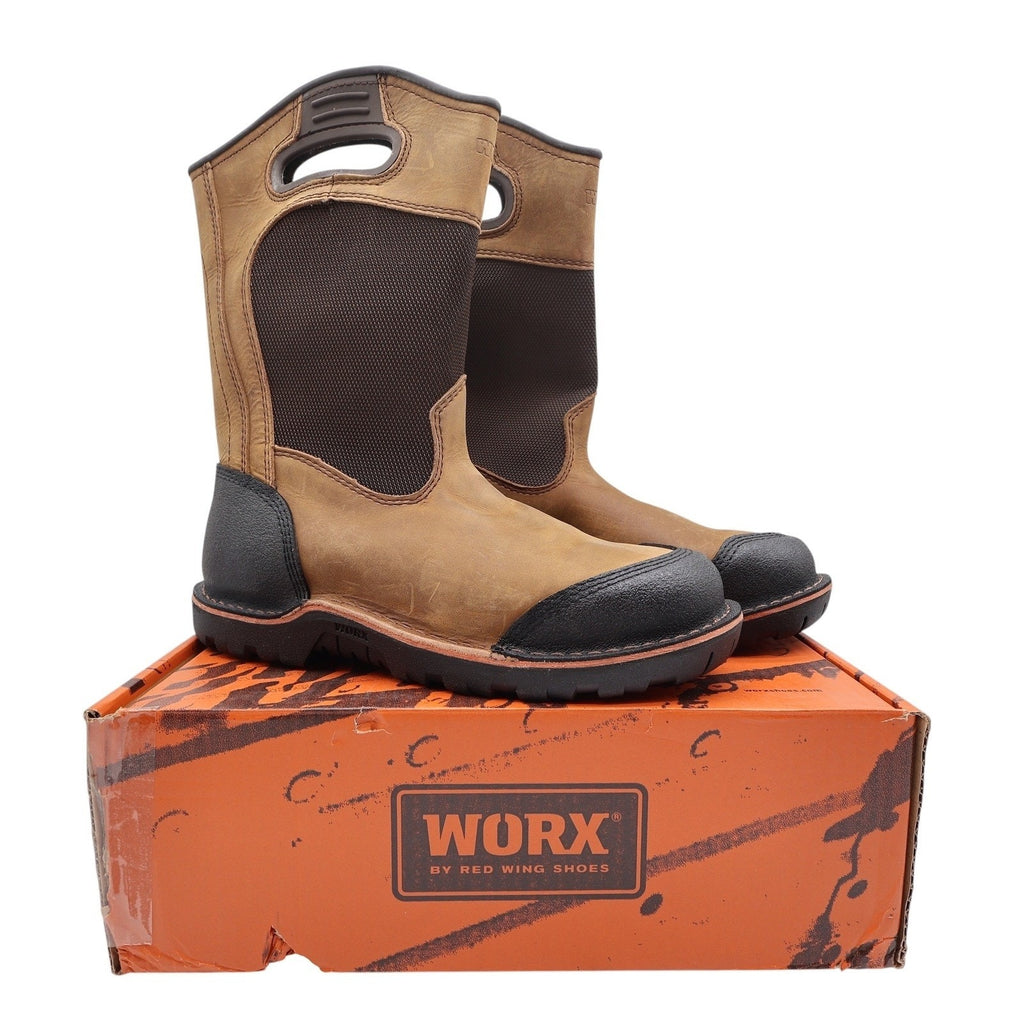 Worx by Red Wing 5715 Steel Toe Work Boots Mens 9.5 Brown Leather New No Box - take2supply