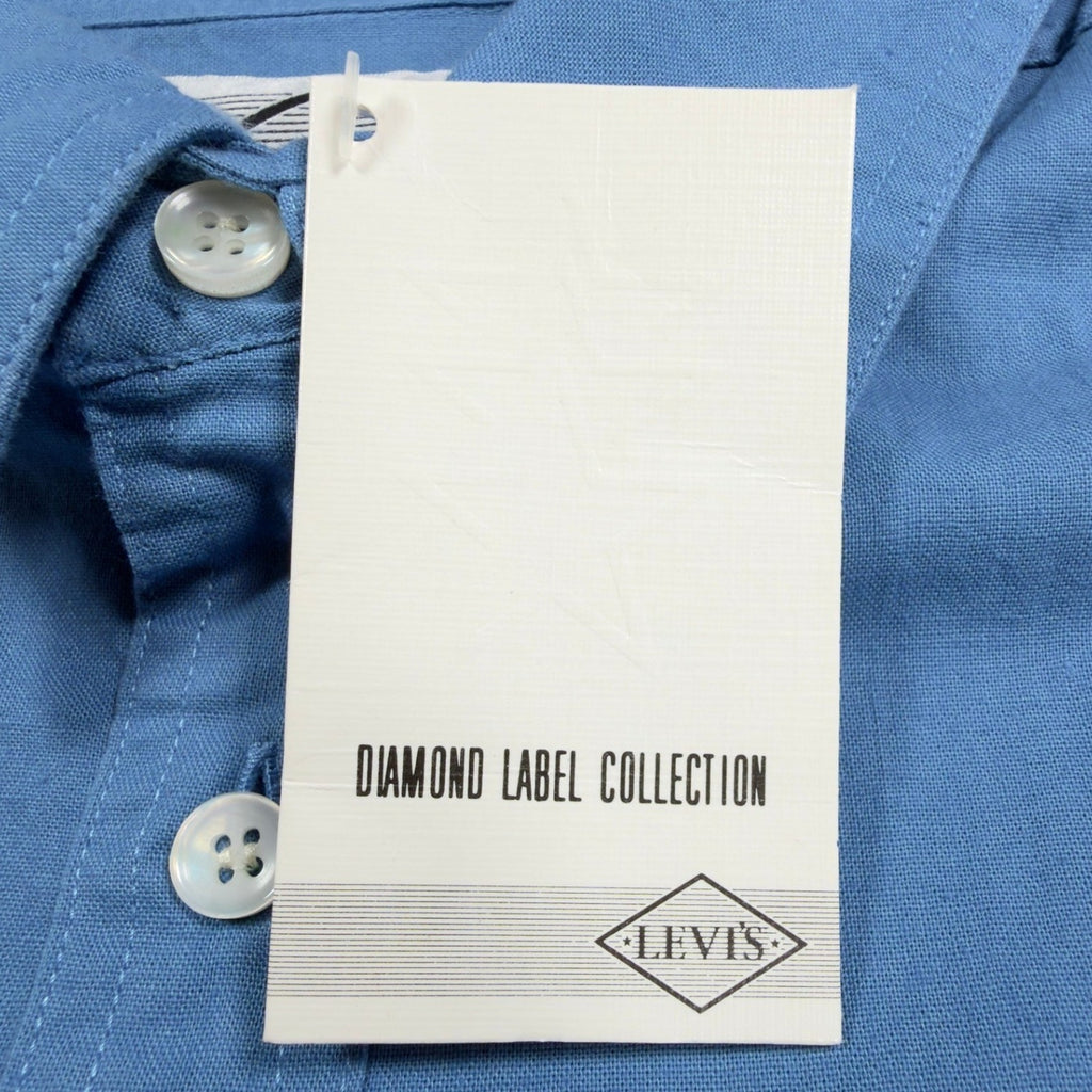 Levis Vintage 80s Diamond Label Shirt Mens L Blue Cotton Button Down NWT