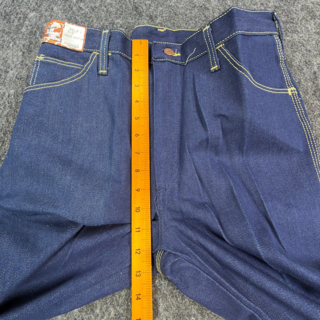 Maverick Vintage 70s Jeans Mens 32x36 Blue Denim Flare Bell Bottoms NWT USA