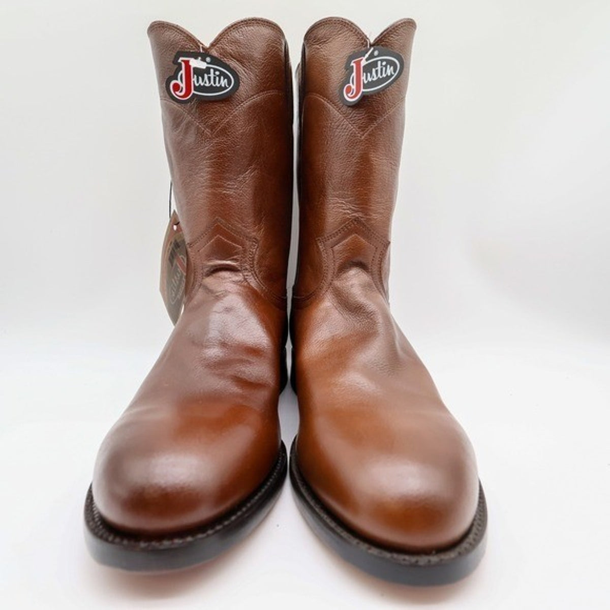 Justin Boots Mens 10D Roper Tan Corona Leather Vintage USA Western 3714 NWT - take2supply