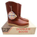 Double H Vintage 3711 Boots Mens 8.5D Brown Leather Wedge Sole NWT