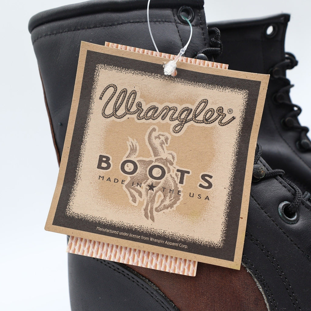 Vintage 90s Wrangler Kiltie Packer Boots Women's 10 Brown Crazyhorse Leather USA NWT