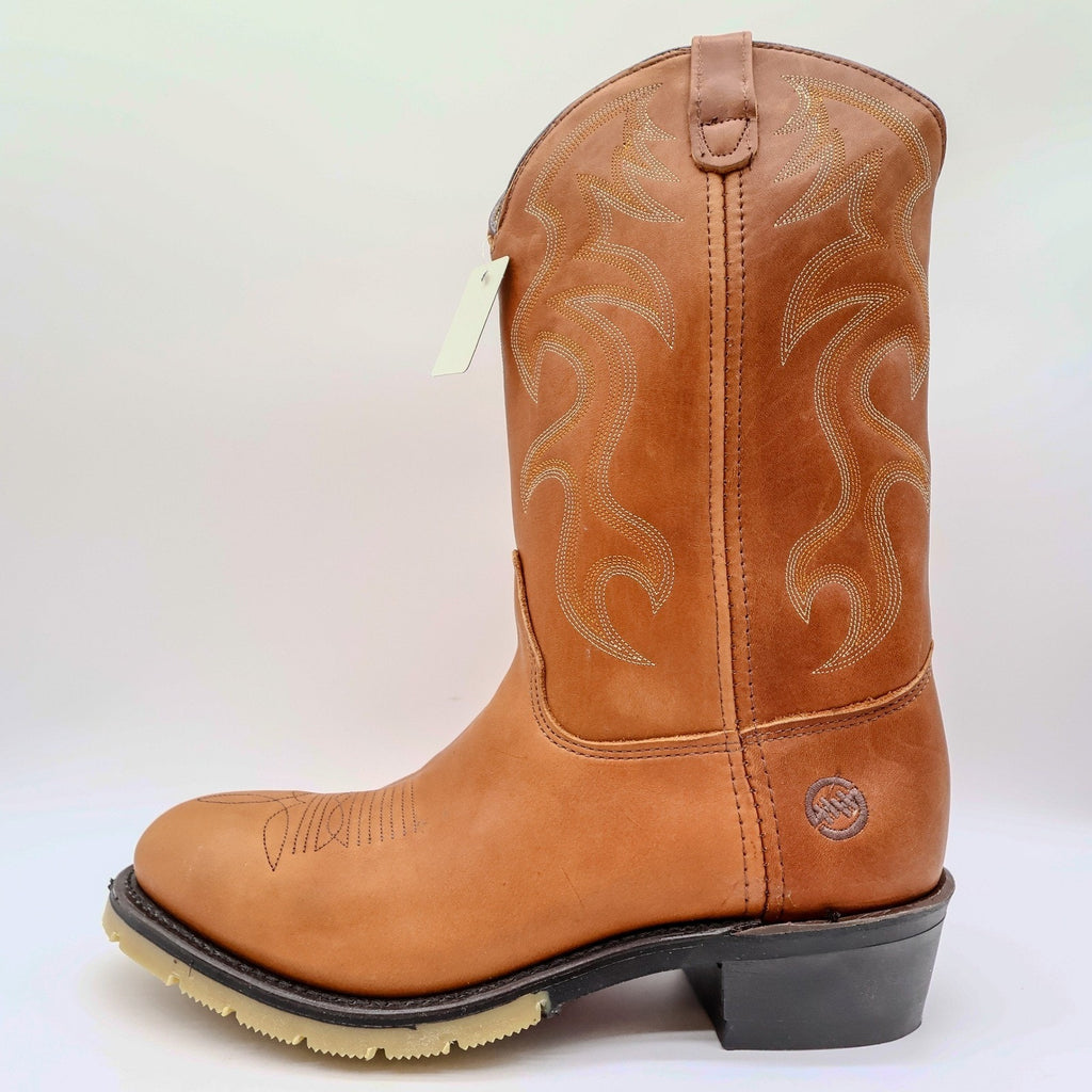 Double-H 12" AG7 Ice Work Western Boots Mens 11 D Ochre Leather NWT Made in USA