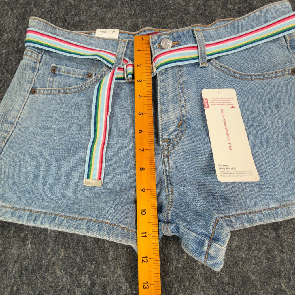 Levi's Y2K Superlow Stretch Shorts Junior 11 Blue Cotton Denim NWT C359