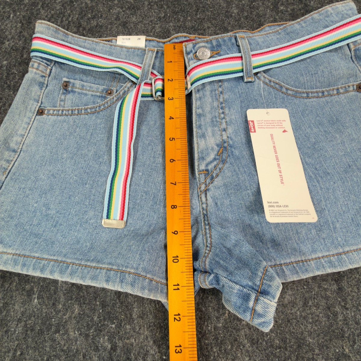 Levi's Y2K Superlow Stretch Shorts Junior 11 Blue Cotton Denim NWT C359