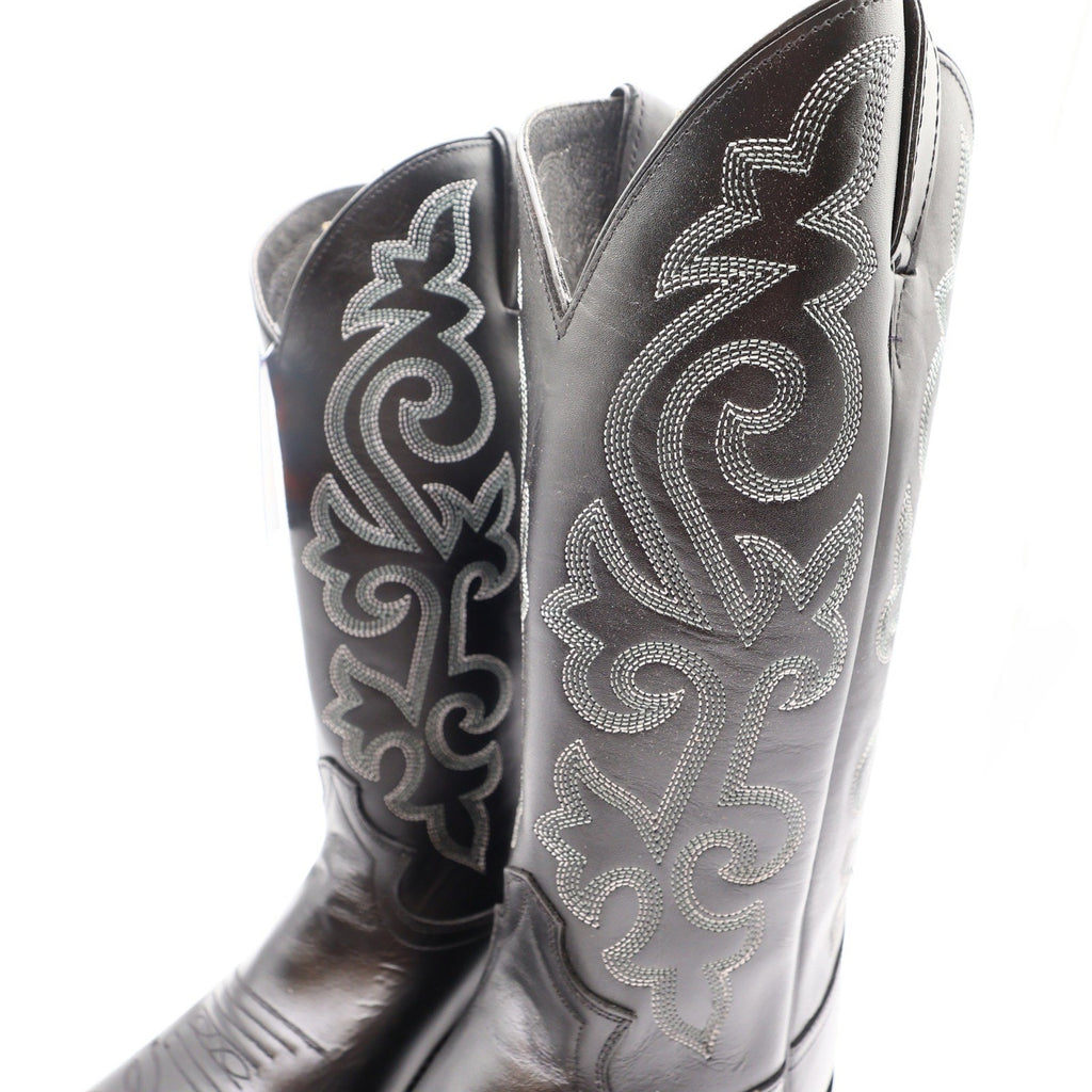 Justin Boots 1409 Mens 10 EE Black London Calf Leather Western Cowboy Boots NIB