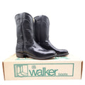 Walker Vintage Roper Cowboy Boots Mens 10 Black Leather New Made in USA 1218