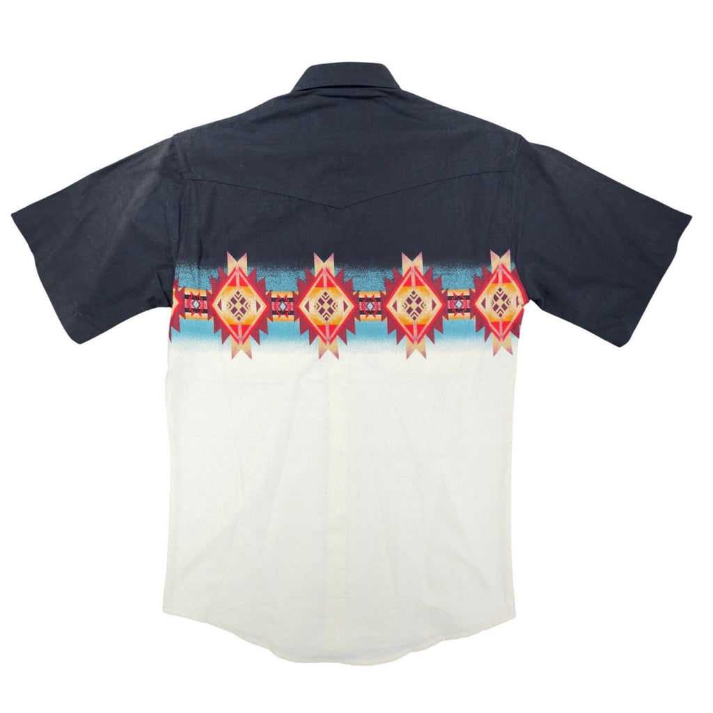 Wrangler Y2K Checotah Western Shirt Mens Small Black Aztec Tribal Cotton NWT