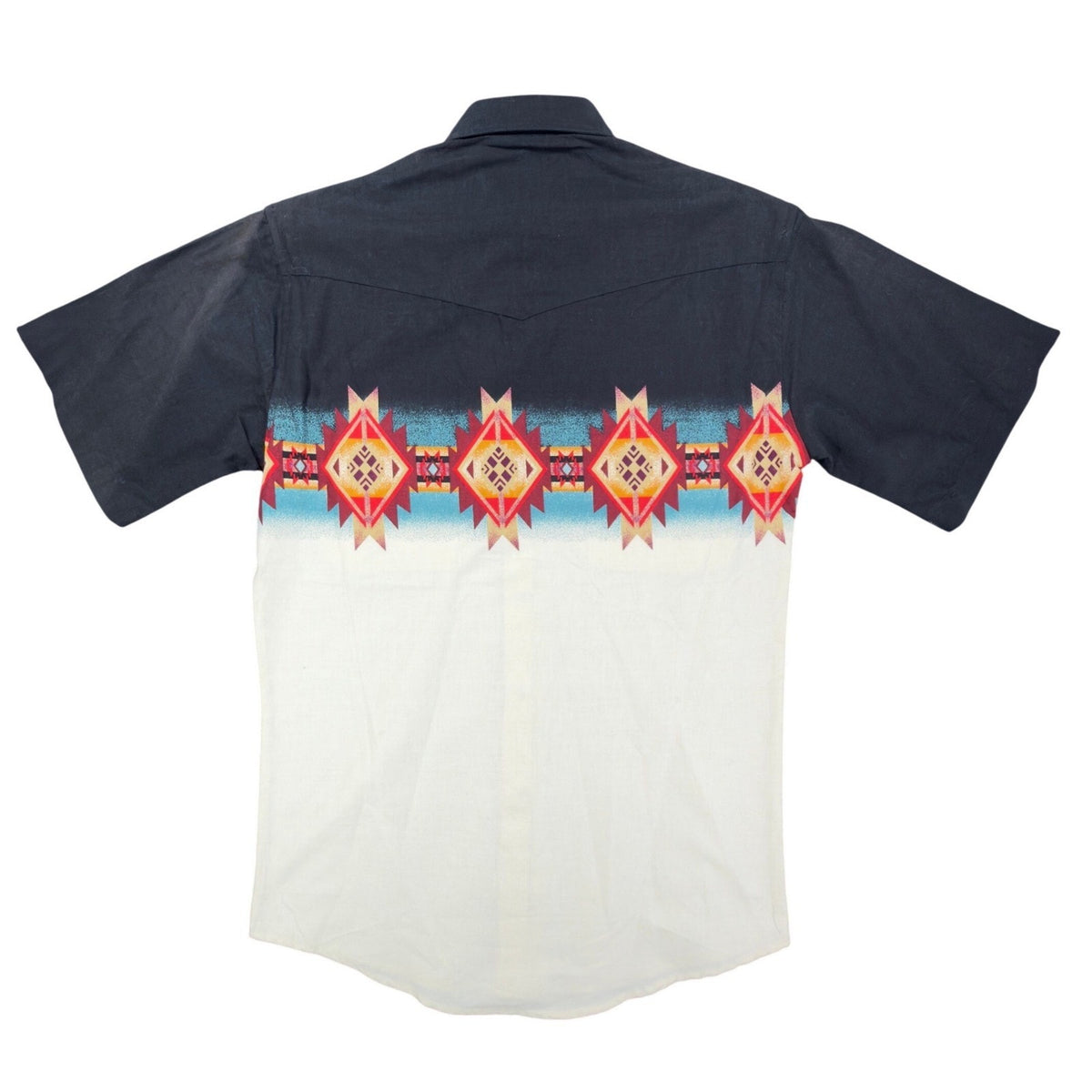 Wrangler Y2K Checotah Western Shirt Mens Small Black Aztec Tribal Cotton NWT