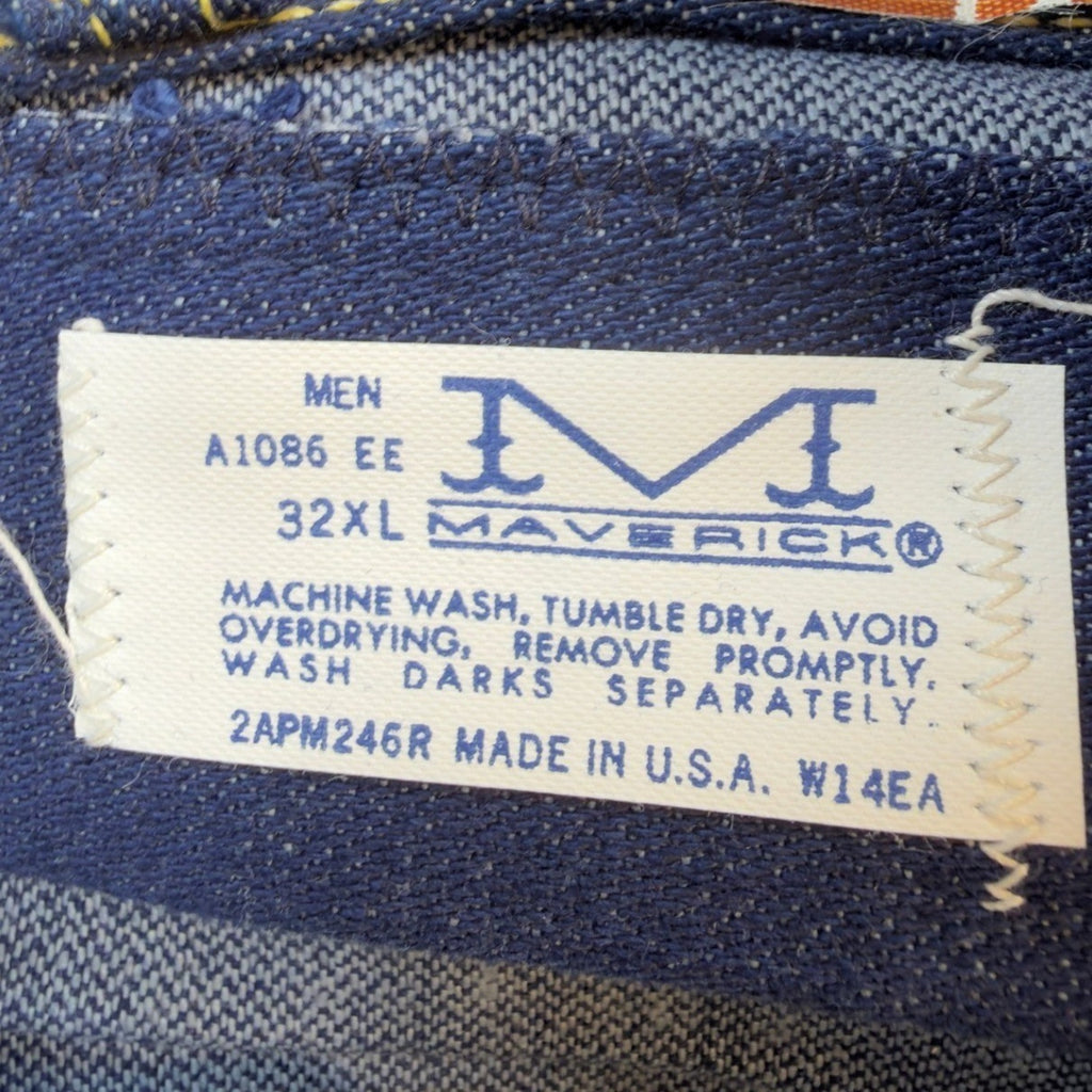 Maverick Vintage 70s Jeans Mens 32x36 Blue Denim Flare Bell Bottoms NWT USA