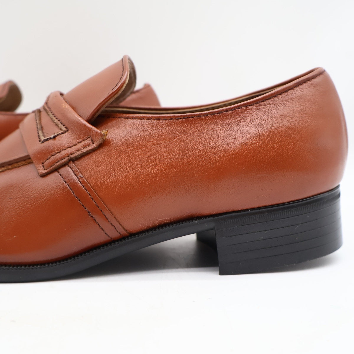 Vintage Barclay Endicott Johnson 96140 Cognac Leather Loafers Men's 7D USA Deadstock