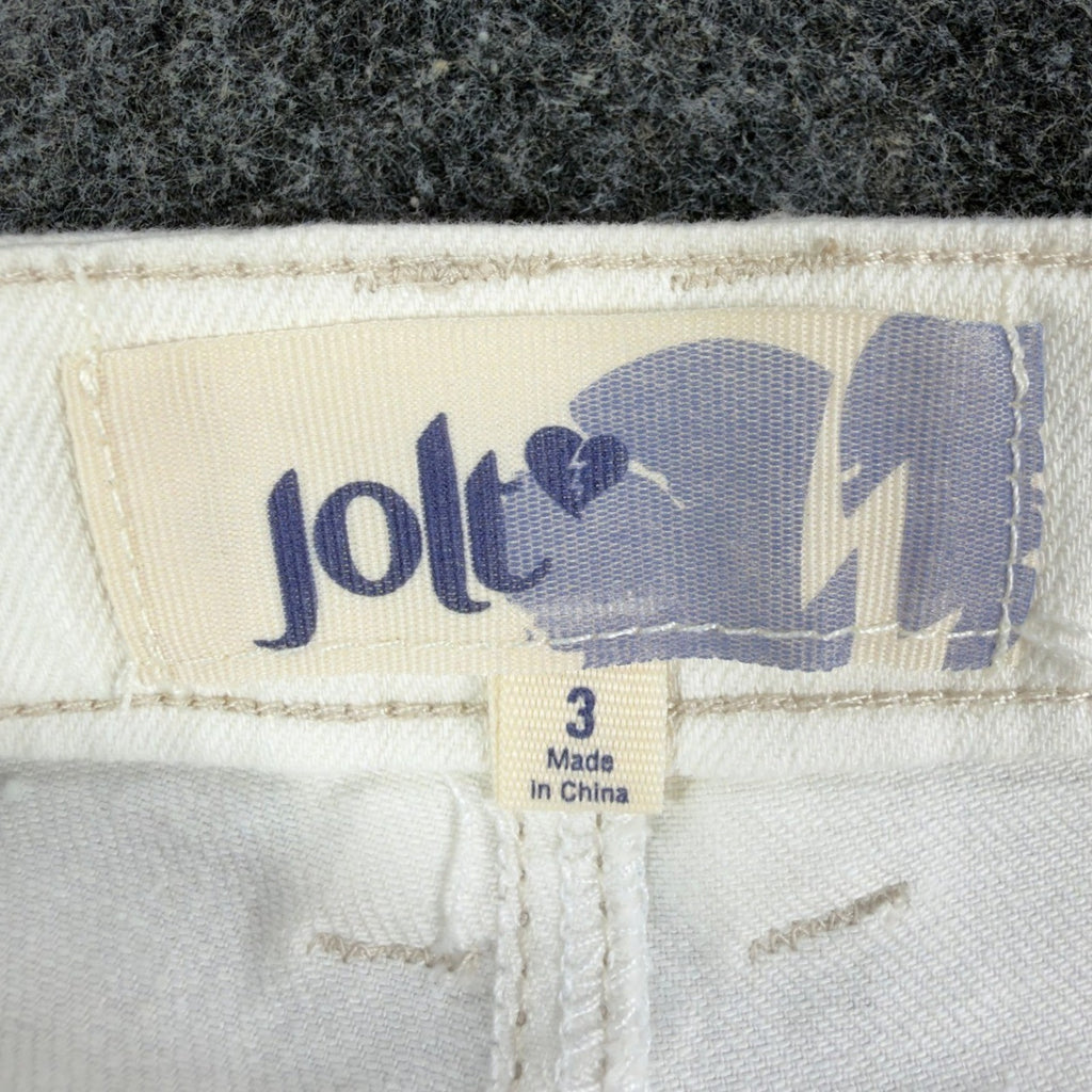 Jolt Y2K Skyrise High Waisted Denim Shorts Juniors 3 White Cotton NWT