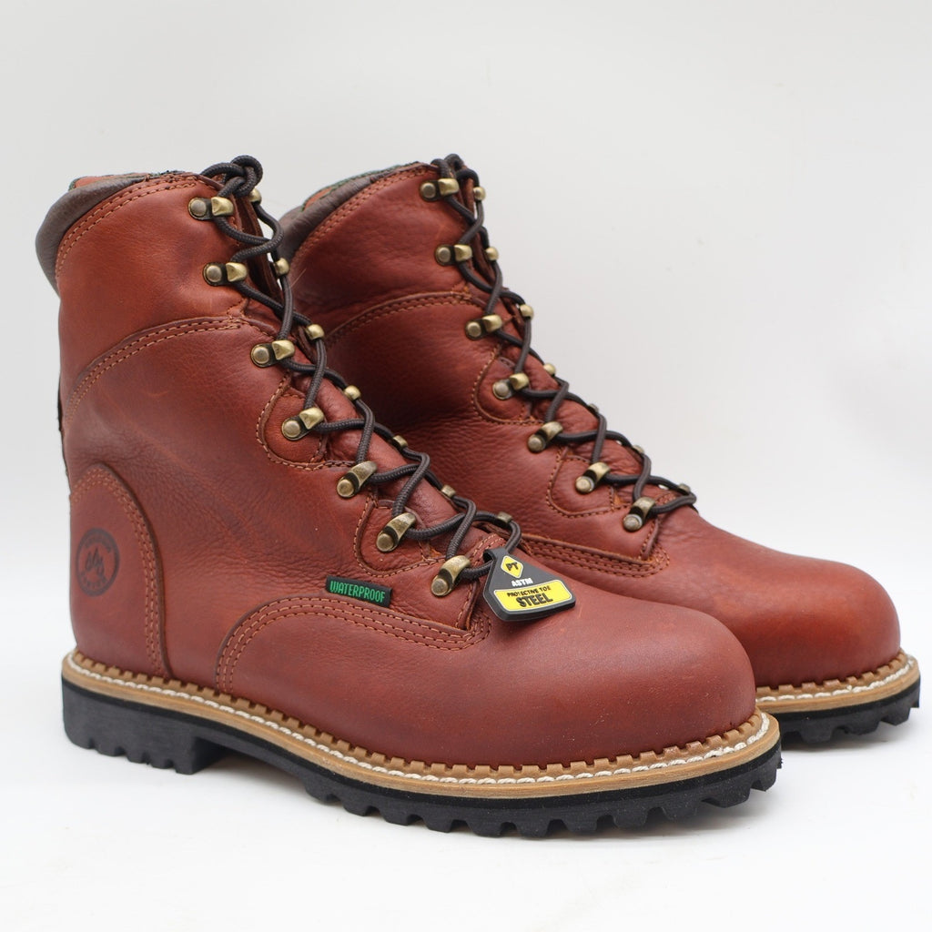 Georgia Boot Hammer Work Boot Mens 9.5 Brown Leather Steel Toe Waterproof G8388