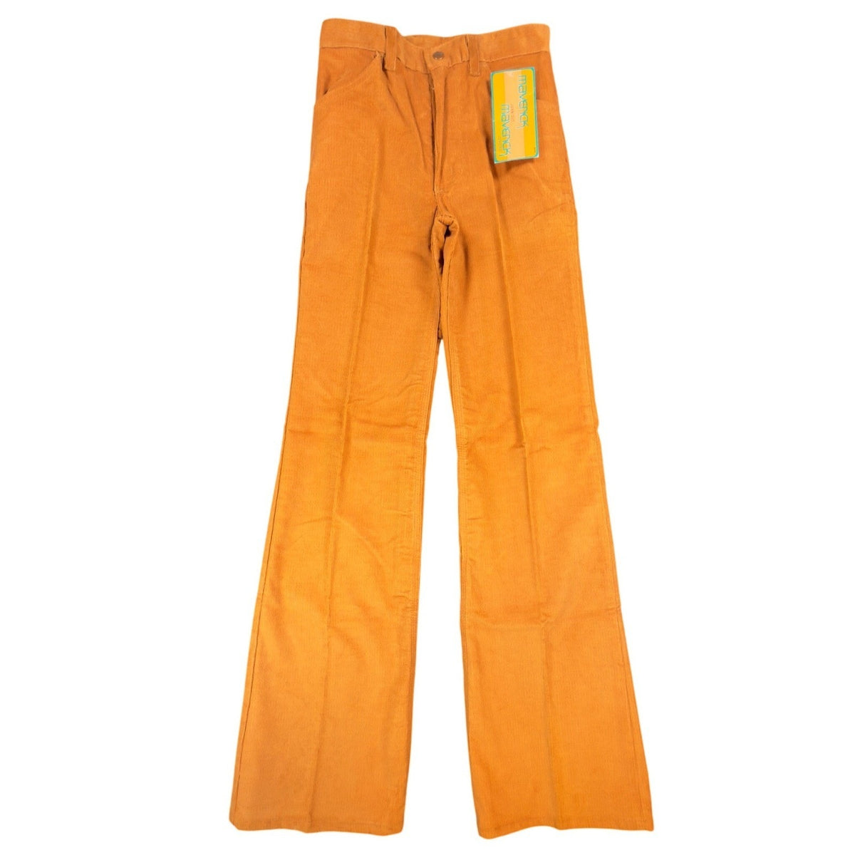 Maverick Vintage 70s Corduroy Flare Pants Juniors 7 Orange Bell Bottoms NWT - take2supply