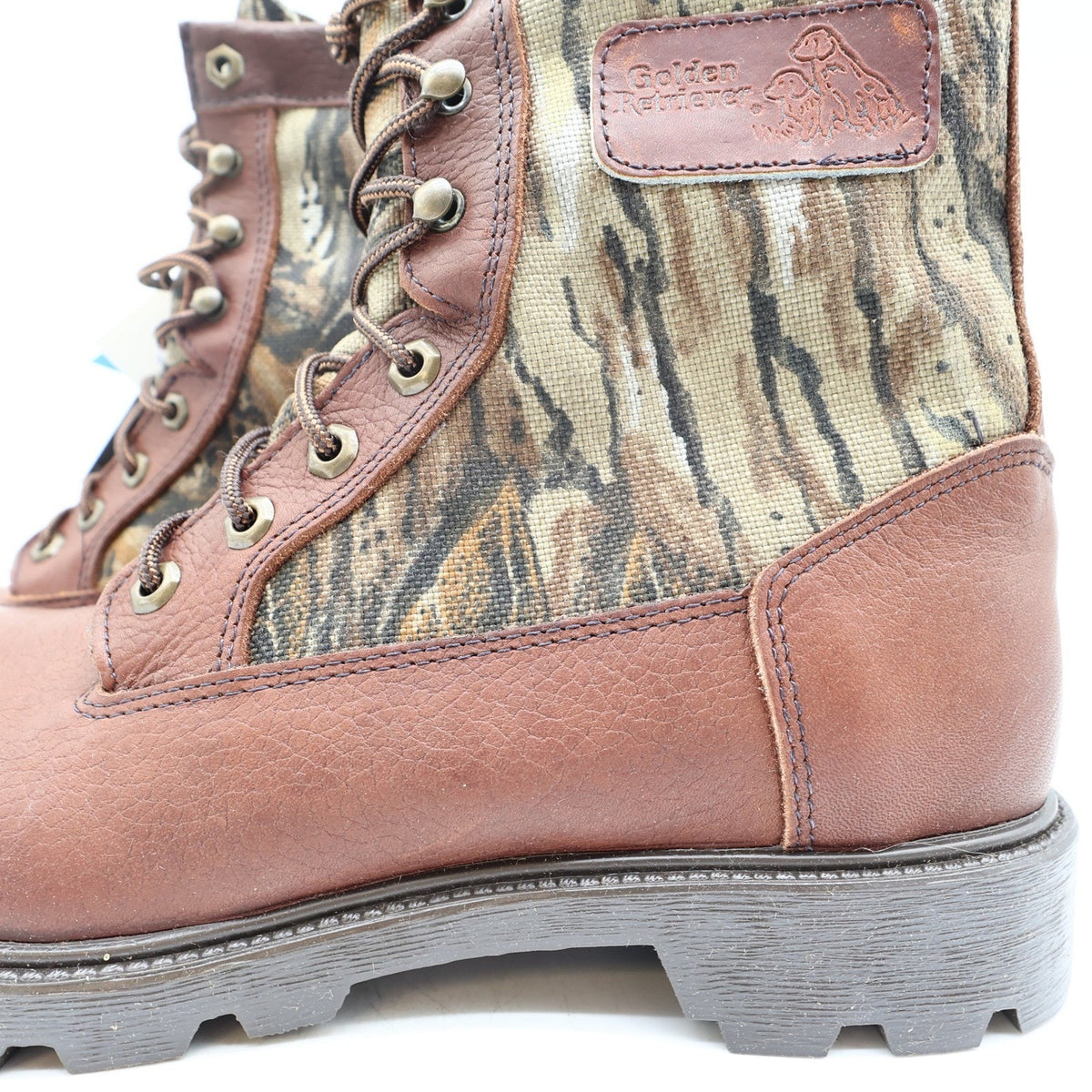 Vintage 90s Golden Retriever Camo Insulated Hunting Boots Men's 8.5 NWT