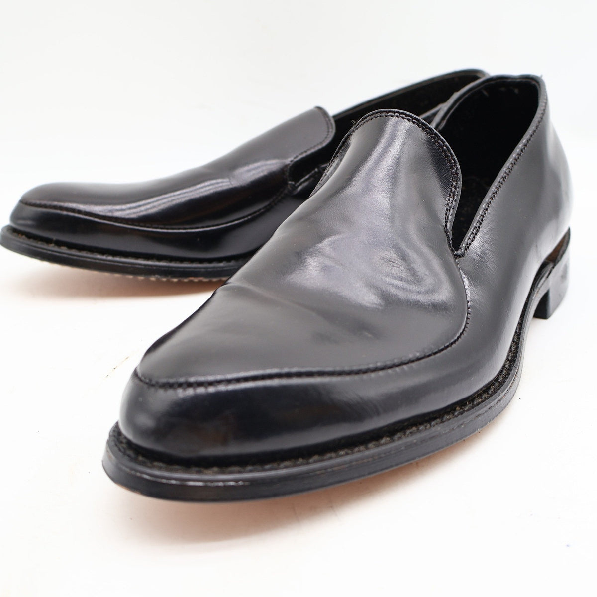 Vintage Cedar Crest Black Leather Moc Toe Slip-On Dress Shoes Boys' 14 Deadstock