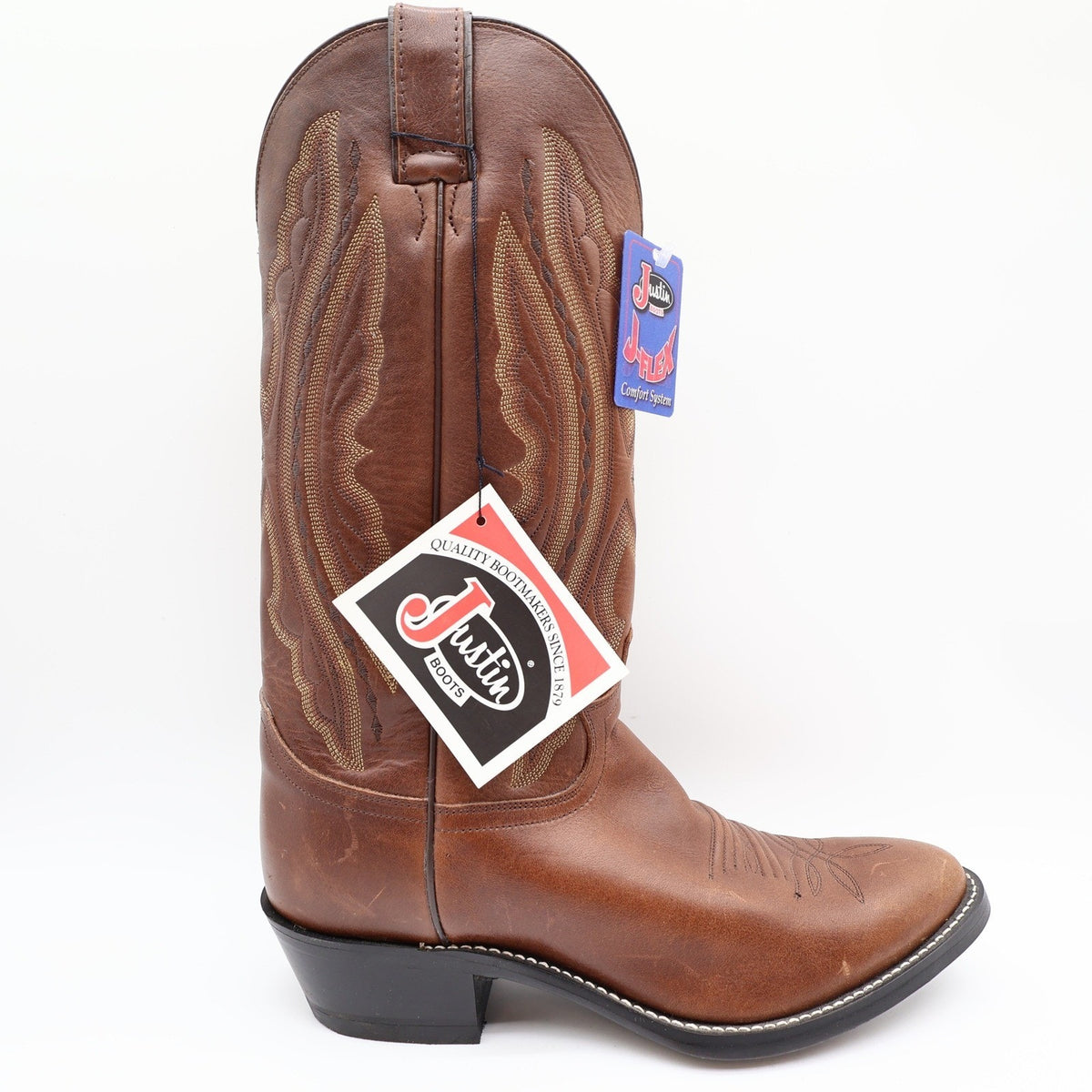 Justin 2417 Cowboy Boots Mens 9 D Coffee Saltillo Brown Leather NWT