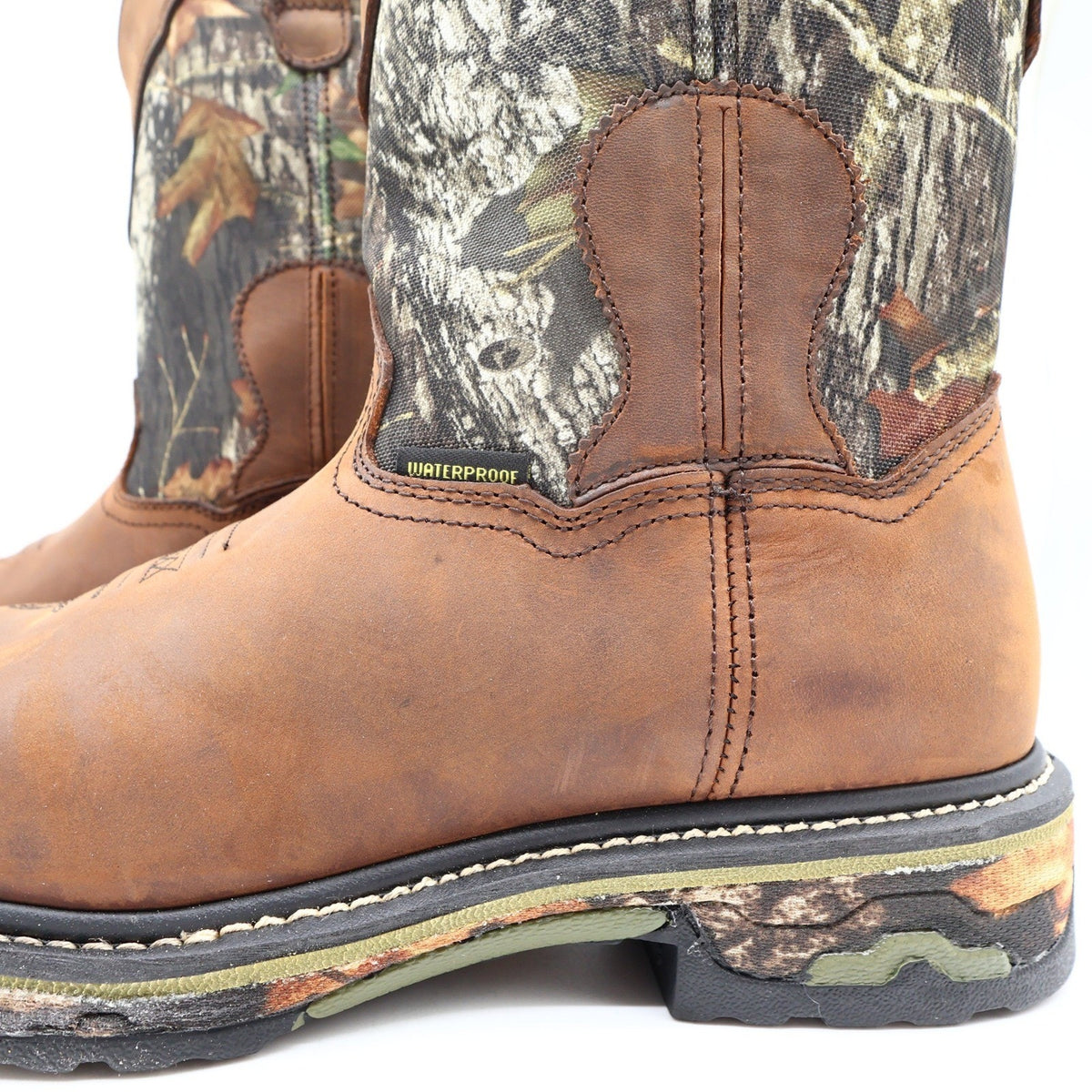 Dan Post Camo Waterproof Western Work Boots Men 11 D Brown Leather NWT Box