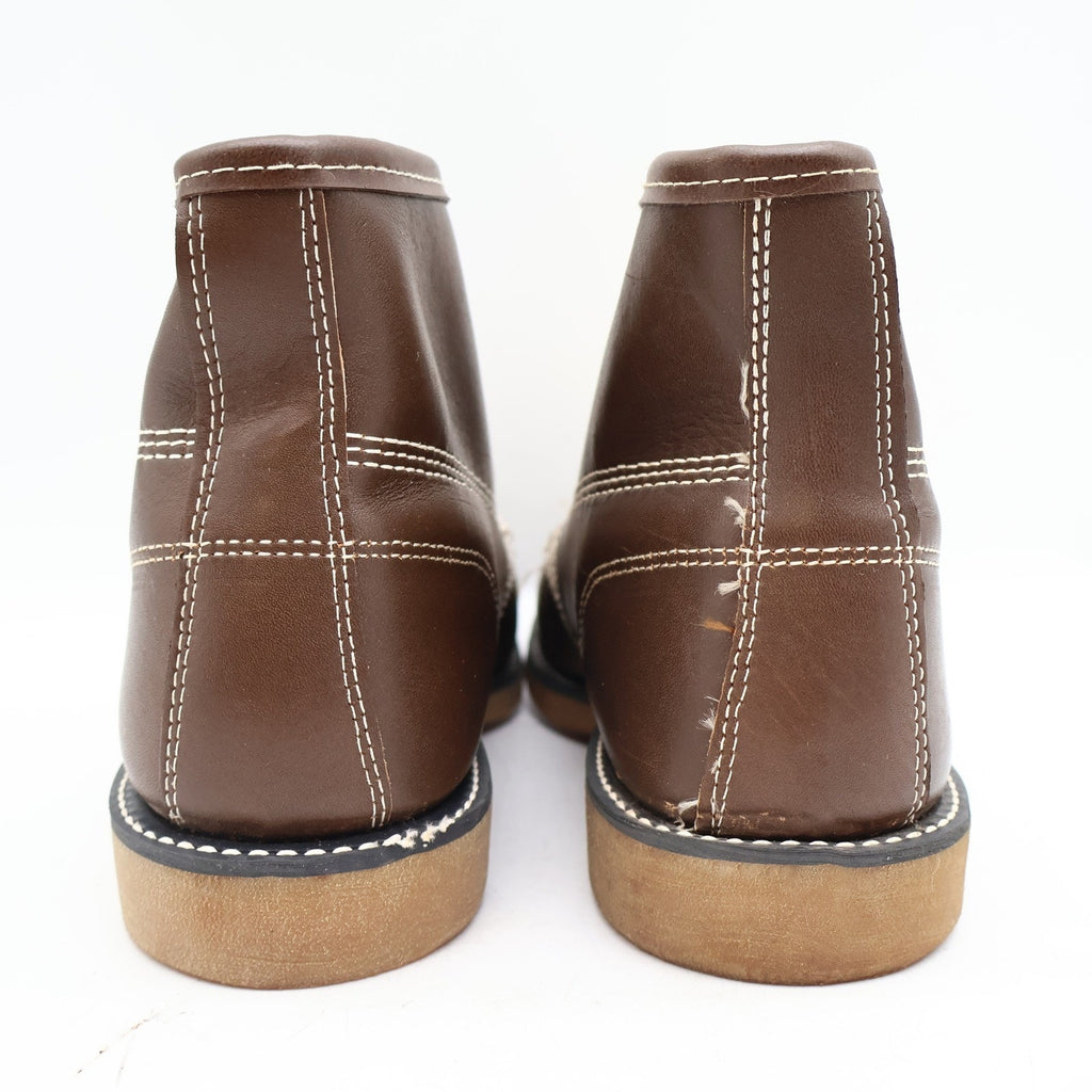 Vintage Cedar Crest Flex-Weld Brown Leather Moc Toe Work Boots Men's 7 USA Deadstock