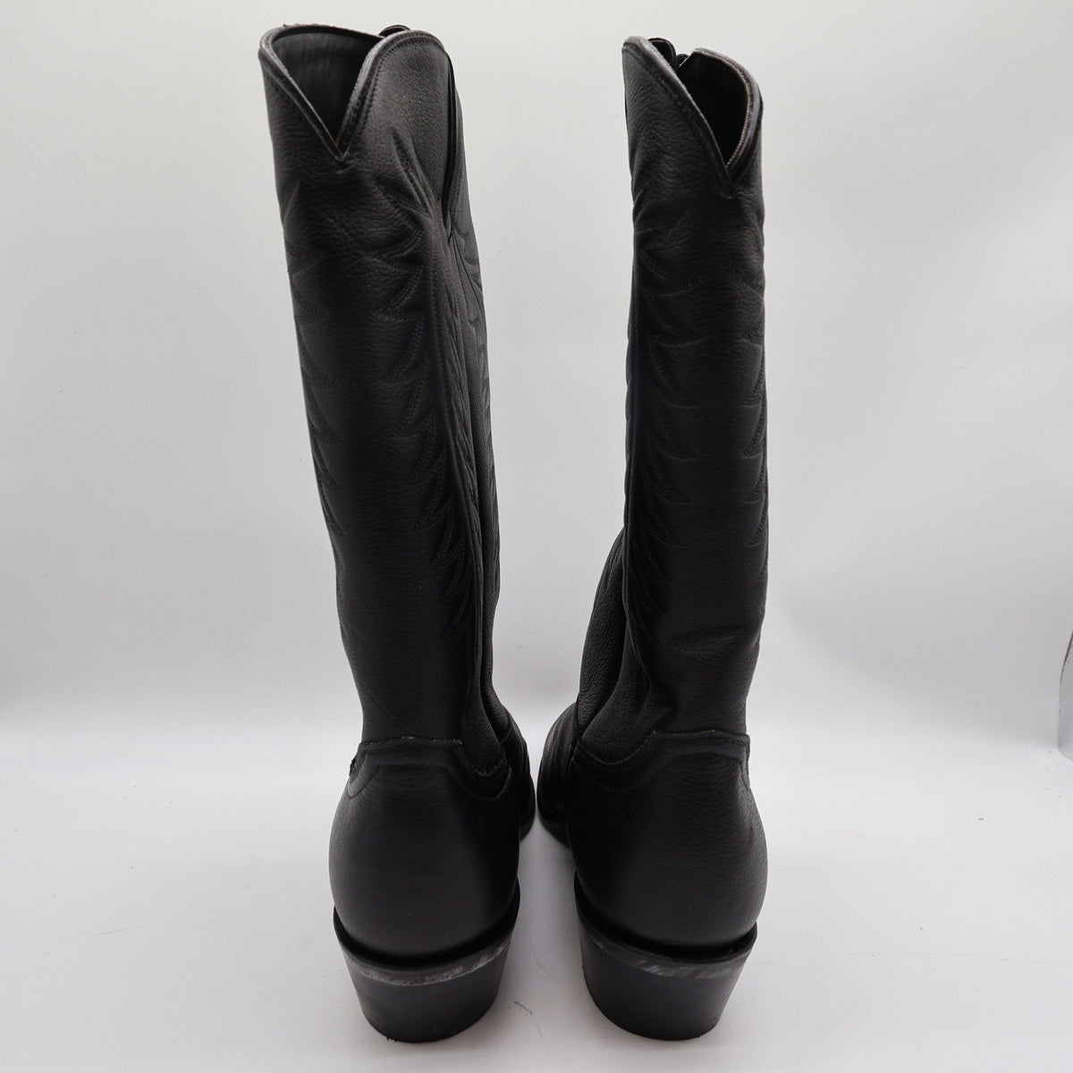 Diamond J Western Cowboy Boots Mens 11 Black Deertan Leather Excellent