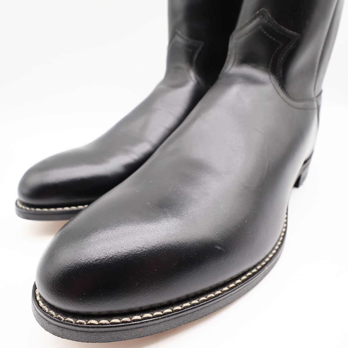 Justin Vintage Roper Boots Mens 11 D Black Leather Deadstock 3702M