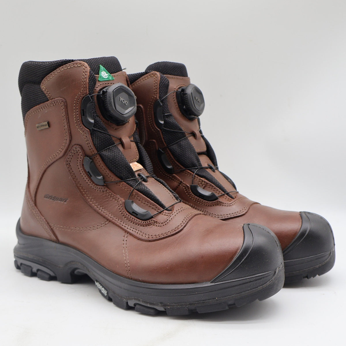 Grisport BOA Constructor Men 10 Brown Leather Waterproof Vibram Safety Work Boot
