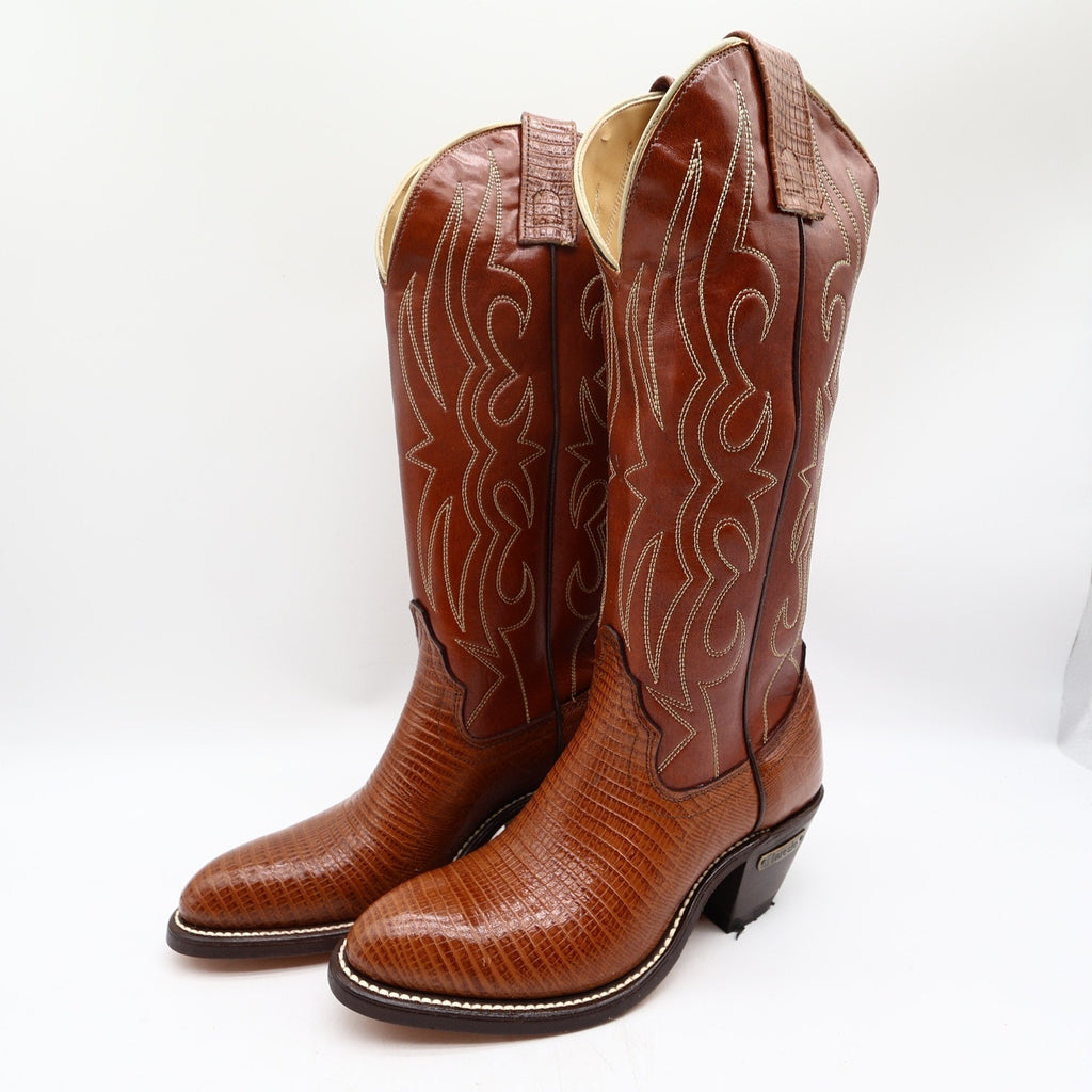 Vintage Laredo Lizard Embossed Leather Western Boots Women 5.5 B Box NWT