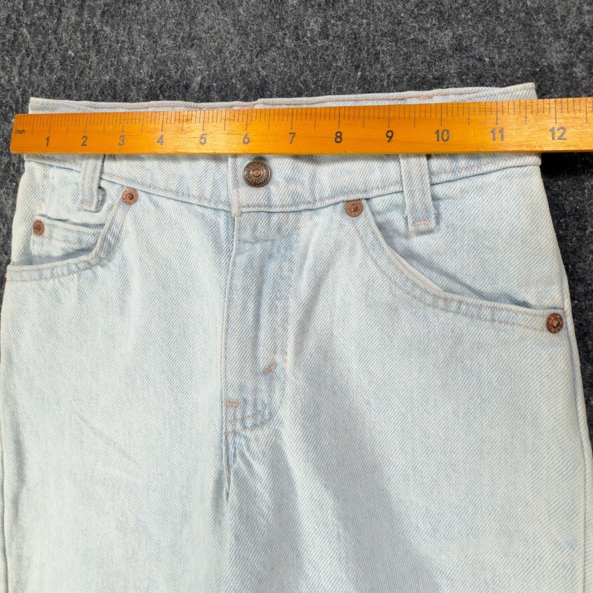 Levi's Vintage 90s 550 Shorts Boys 8 Light Wash Denim Orange Tab Made in USA NWT - take2supply