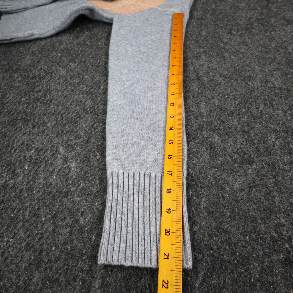 Hem & Thread Argyle Turtleneck Sweater Womens Small Grey Orange Knit 30984 NWT