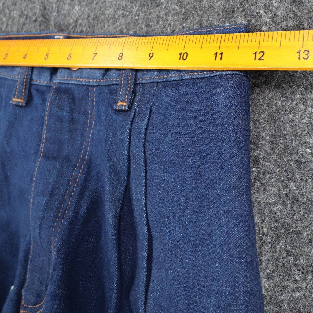 Maverick Pleated Denim Jeans Juniors 7 Vintage 70s Dark Wash USA Made Deadstock