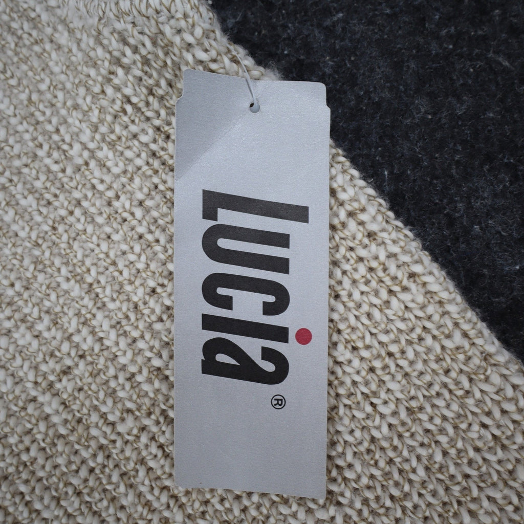 Lucia Sweater Vest Womens Medium Vintage 90s Beige Cotton Knit Button Front USA