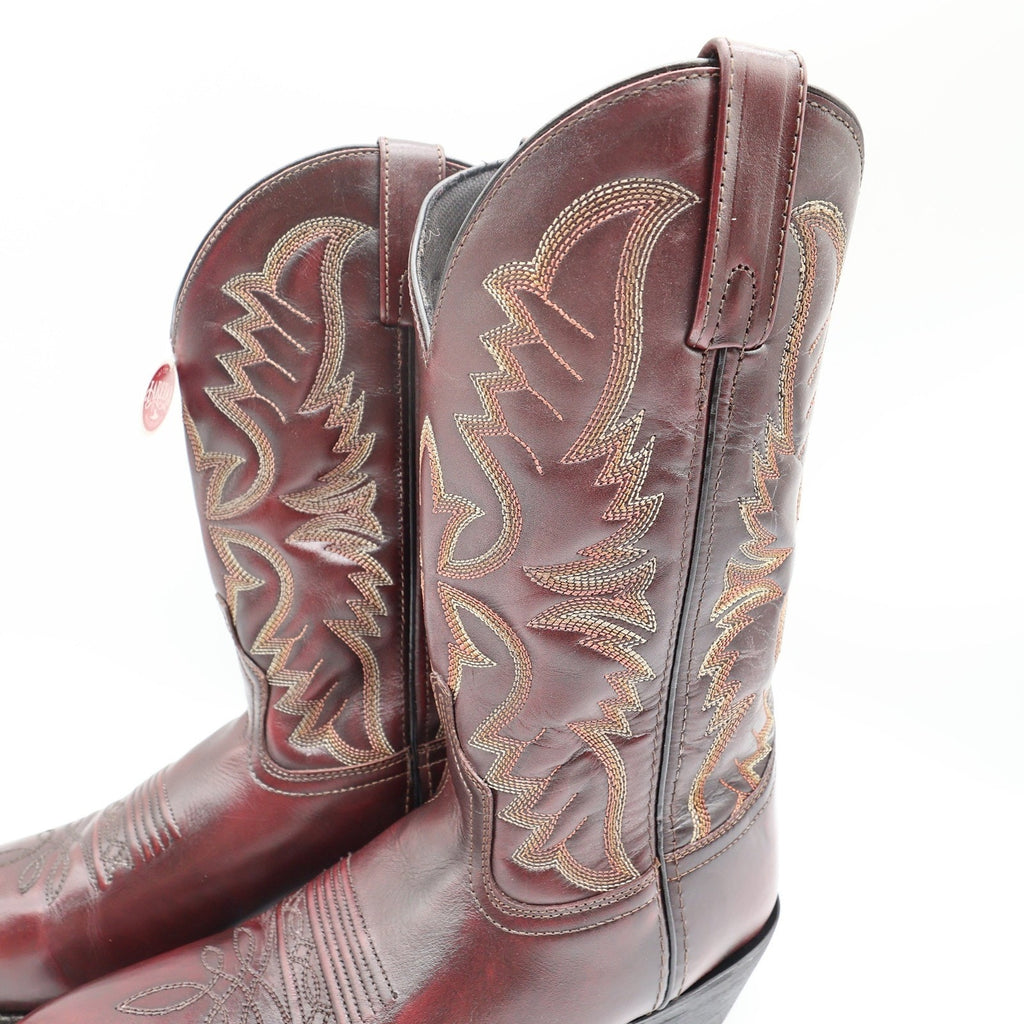 Laredo 68458 Black Cherry Leather R Toe Cowboy Boots Men's 8.5D NWT
