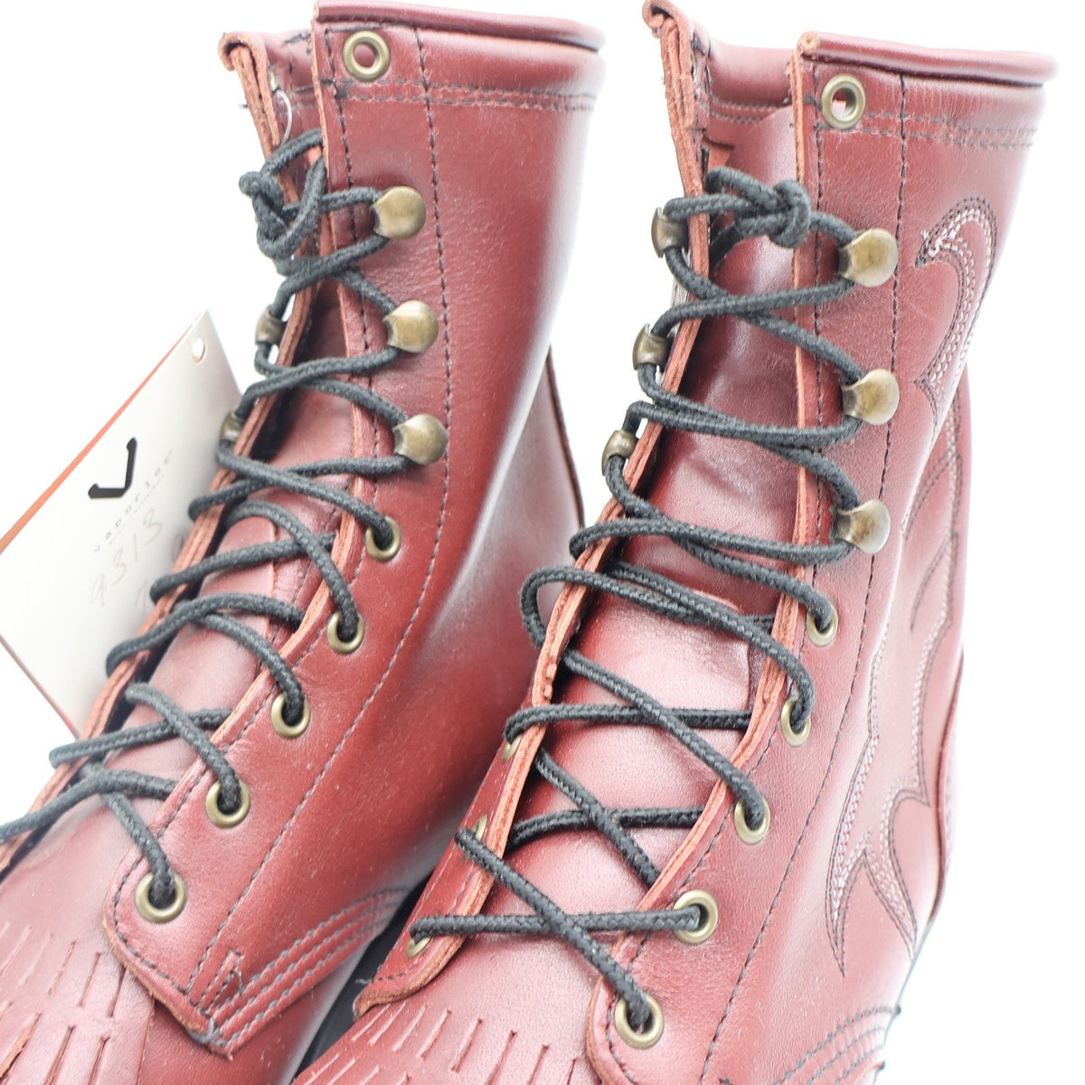 Double-H Boots Packer Boots 7 M Vintage Burgundy Leather Aero-Glide 7 USA 9313 - take2supply
