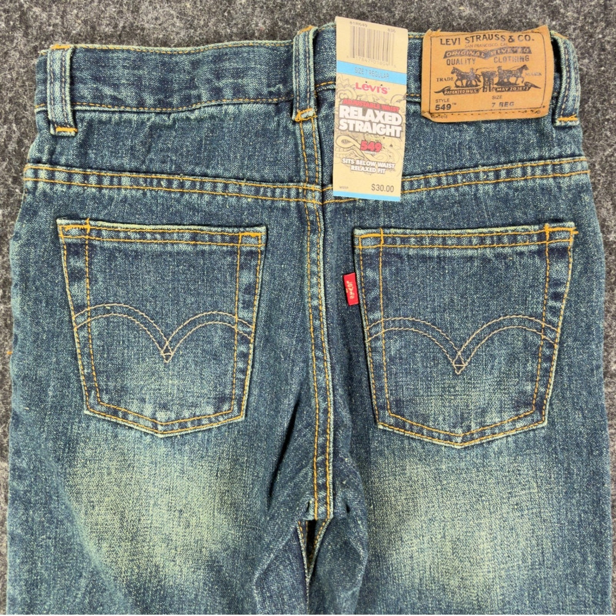 Levi's Y2K 549 Relaxed Straight Jean Shorts Boys 7 Reg Blue Denim NWT