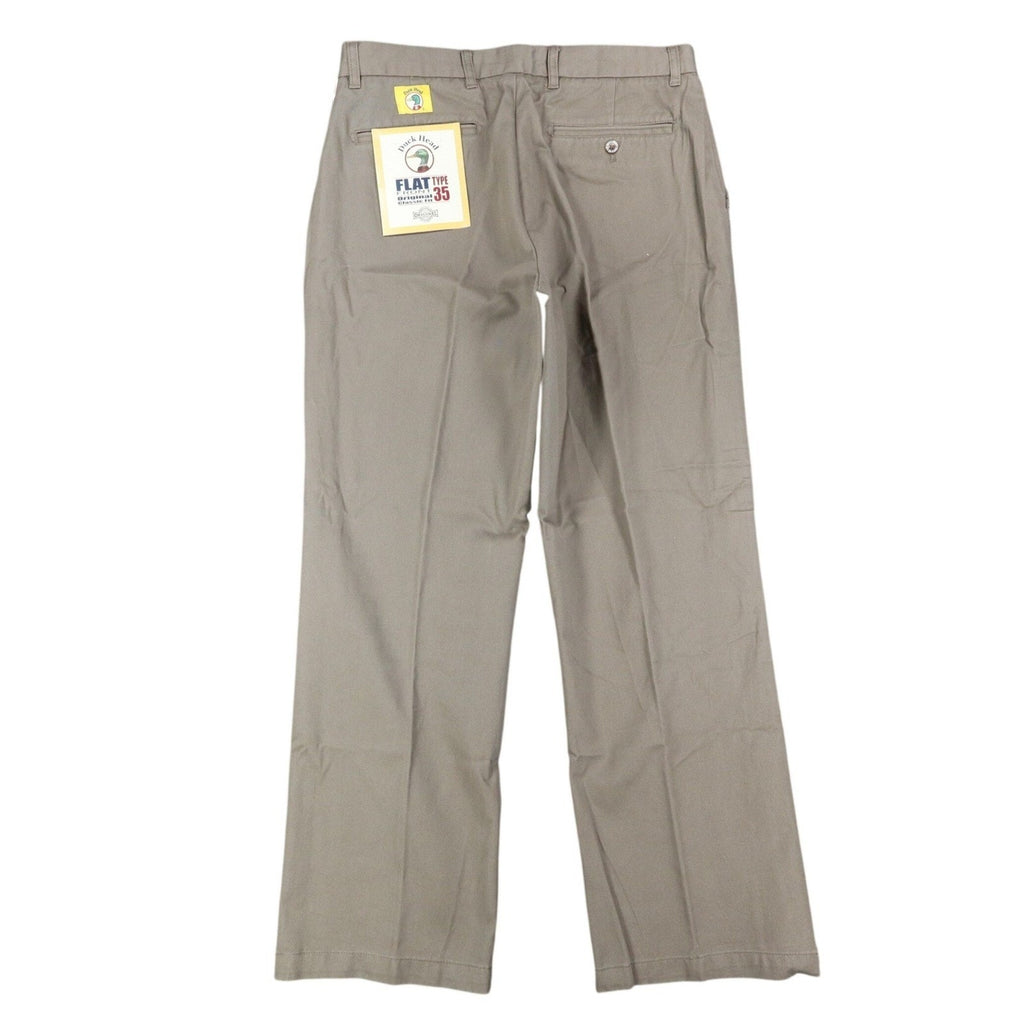 Duck Head Pants Mens 34x30 Flat Front Type 35 Original Classic Fit Olive Cotton