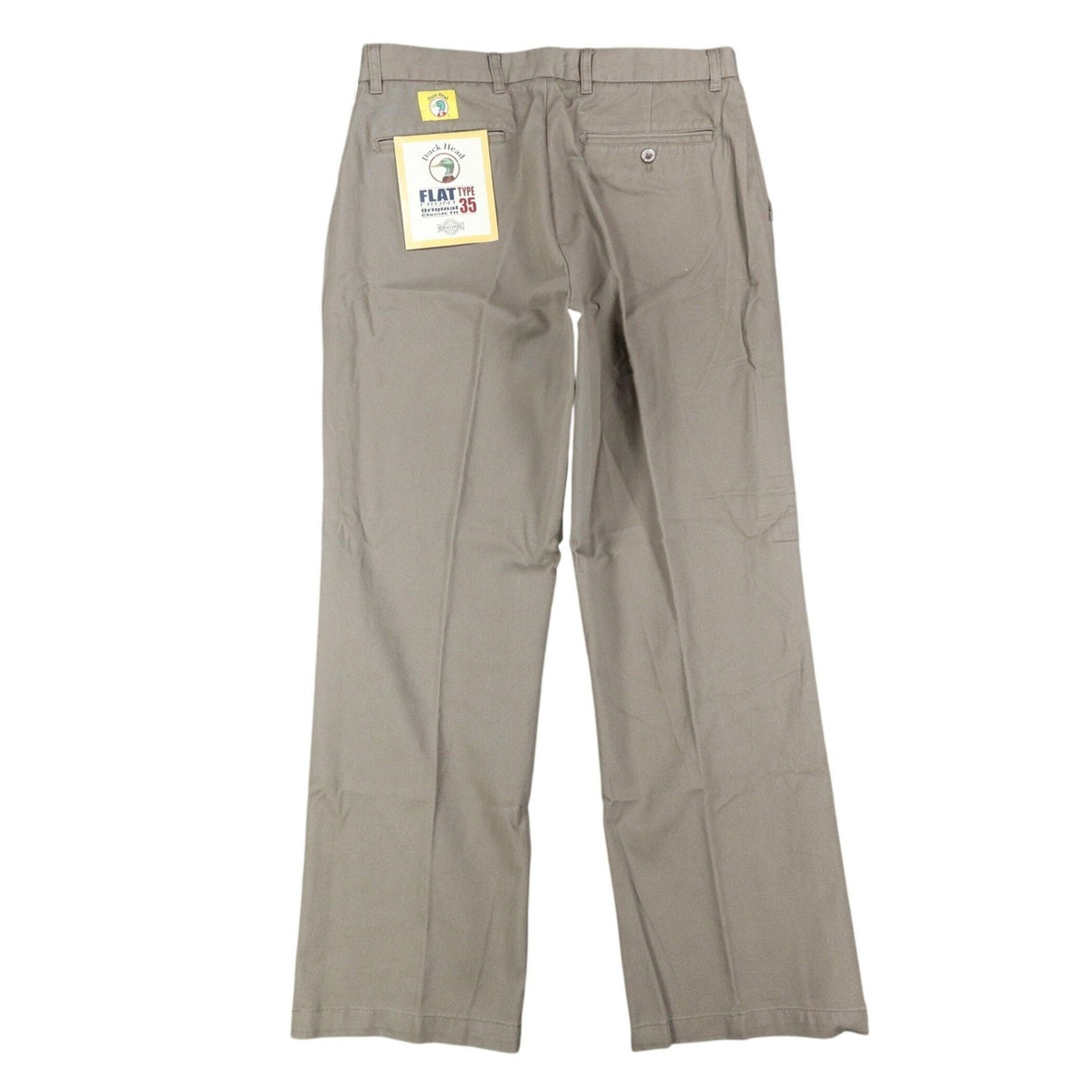 Duck Head Pants Mens 34x30 Flat Front Type 35 Original Classic Fit Olive Cotton