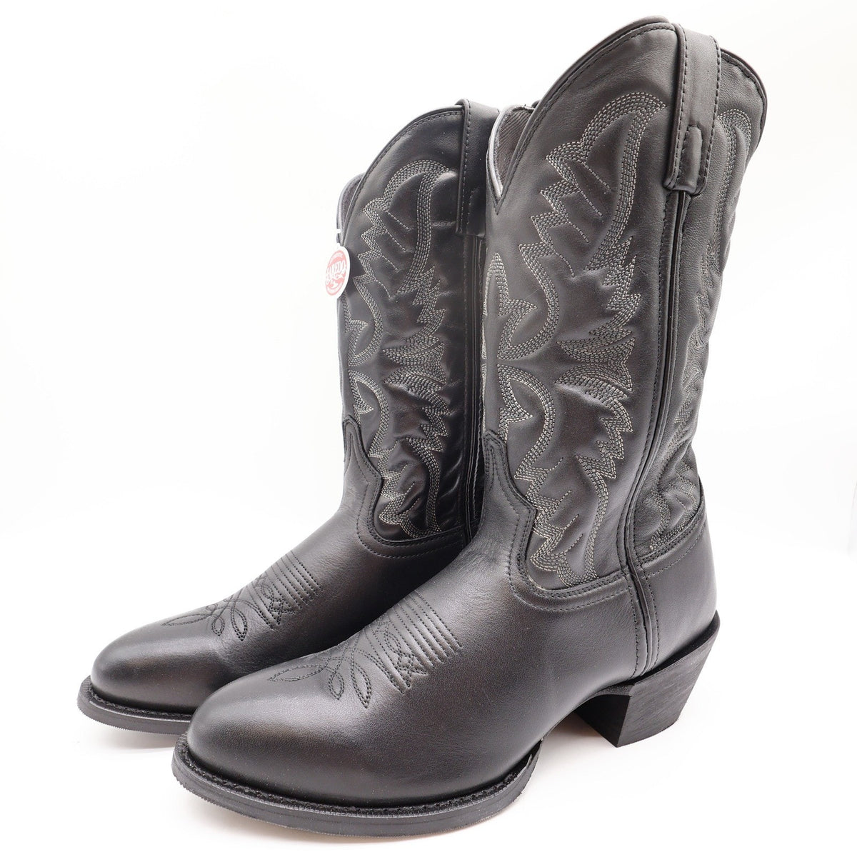 Laredo 68450 Black Tumbled R Toe Western Cowboy Boots Men's 8D NWT
