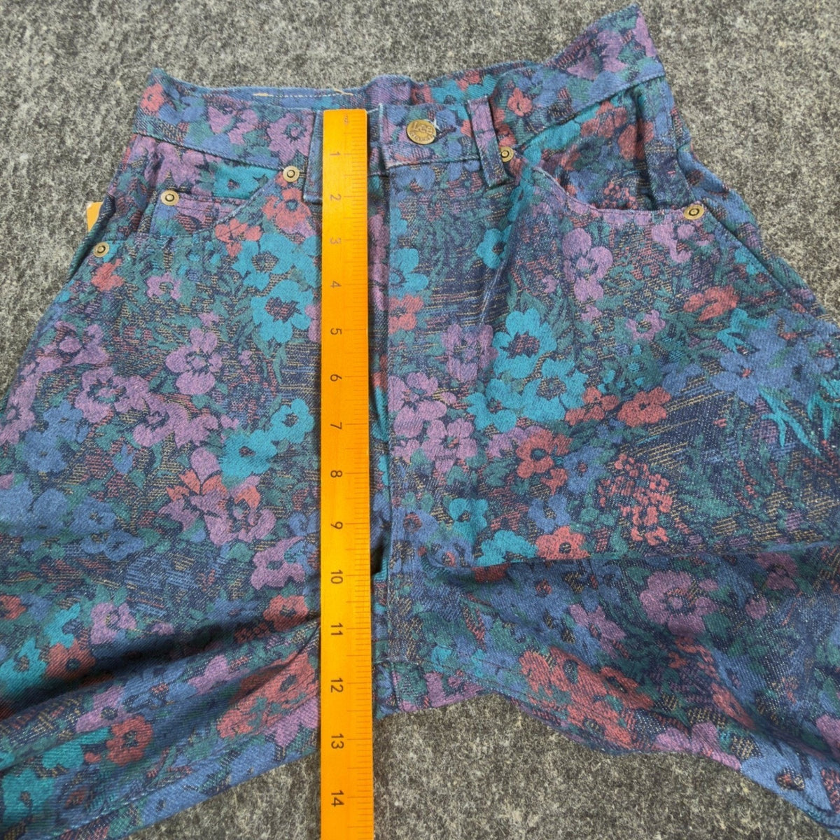 Lee Vintage 90s Tapered Rider Jeans Juniors 5 Blue Floral Cotton NWT Made in USA