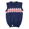 Bendini Sweater Vest Mens Medium Vintage Navy Blue Argyle Knit Acrylic C1011