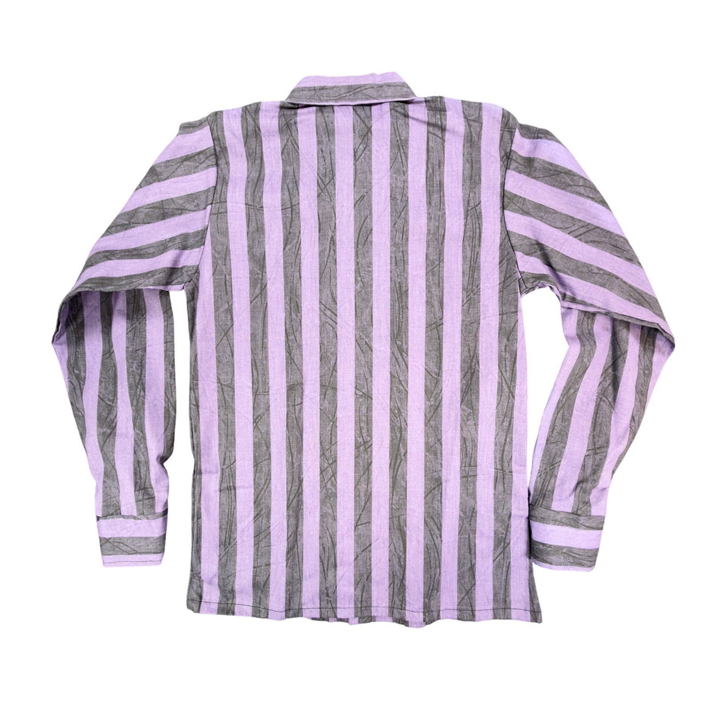 Sands Point Vintage 80s Shirt Boys 16 Purple Grey Striped USA
