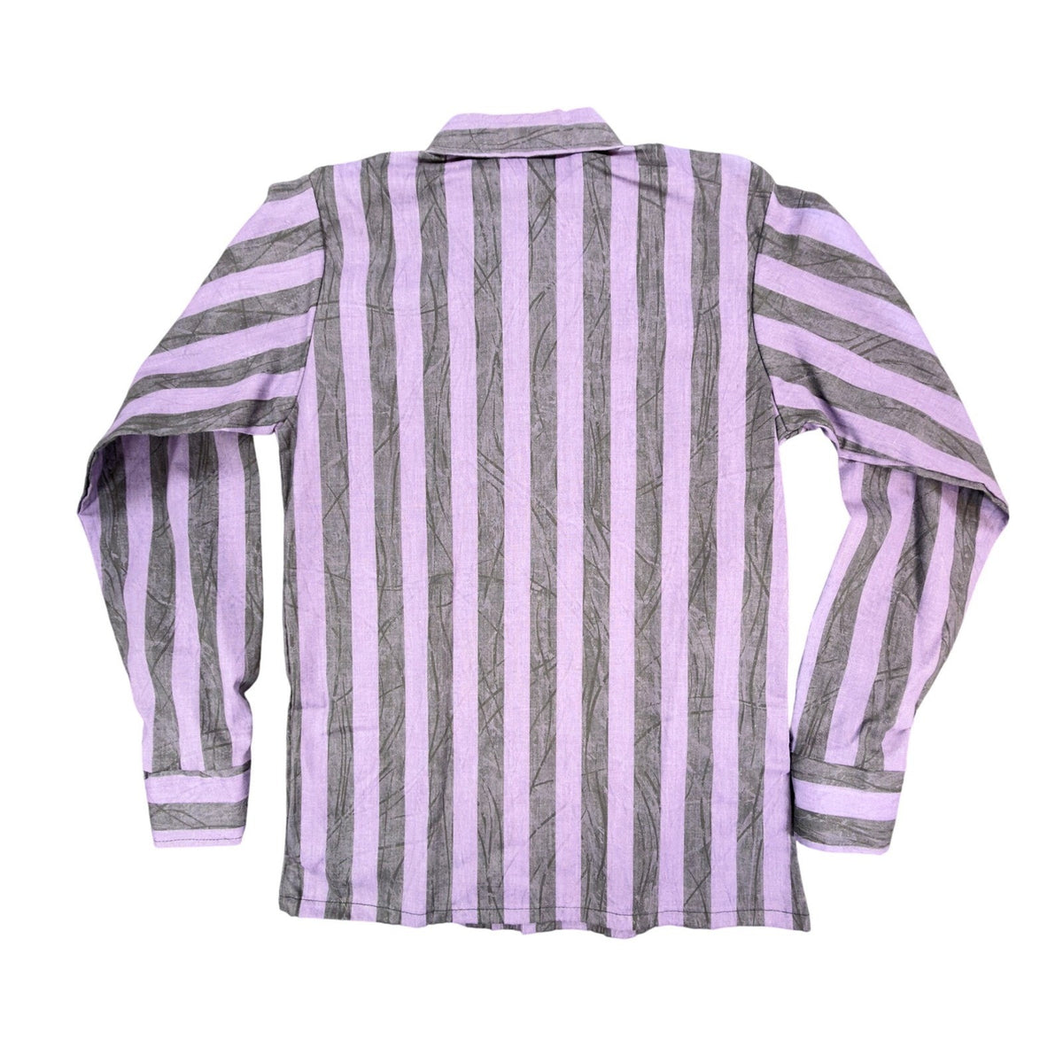 Sands Point Vintage 80s Shirt Boys 16 Purple Grey Striped USA