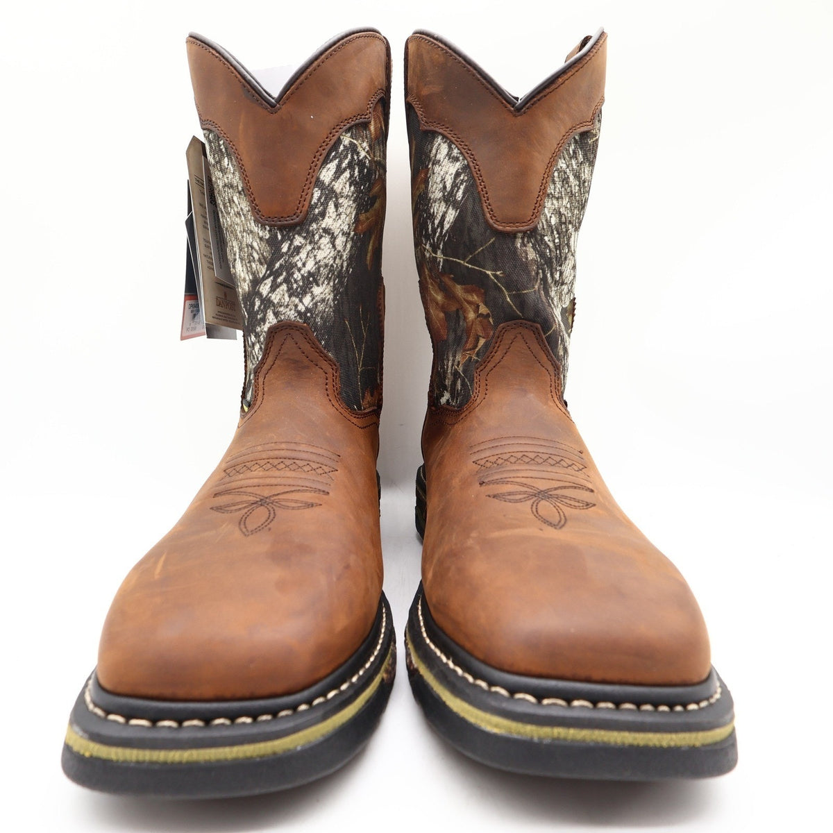 Dan Post Camo Waterproof Western Work Boots Men 11 D Brown Leather NWT Box