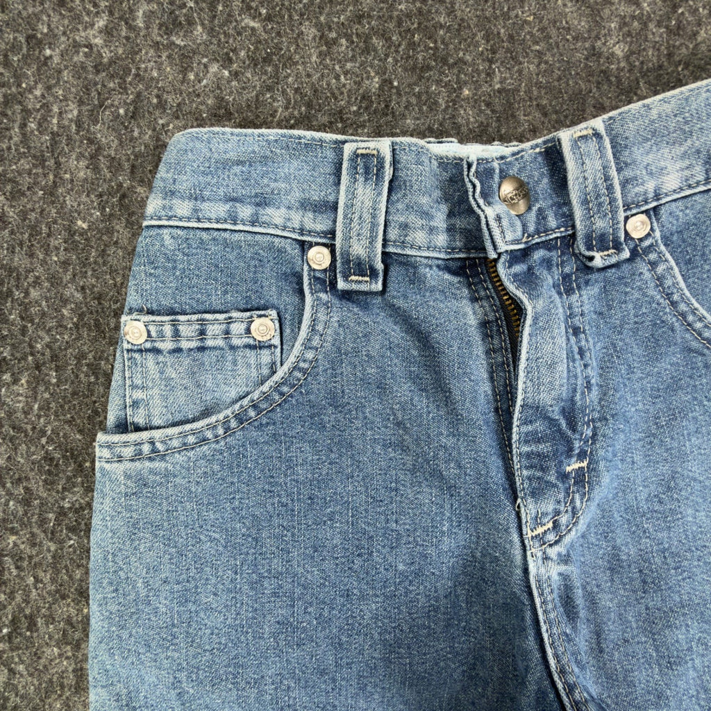 Lee Pipes 90s Vintage Denim Cargo Shorts Boys 7X Retro Stone Blue NWT New