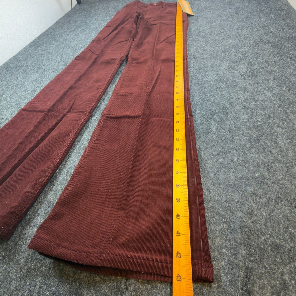 Maverick Vintage 70s Corduroy Flare Pants Womens 7 W27 Brown Bell Bottoms NWT - take2supply